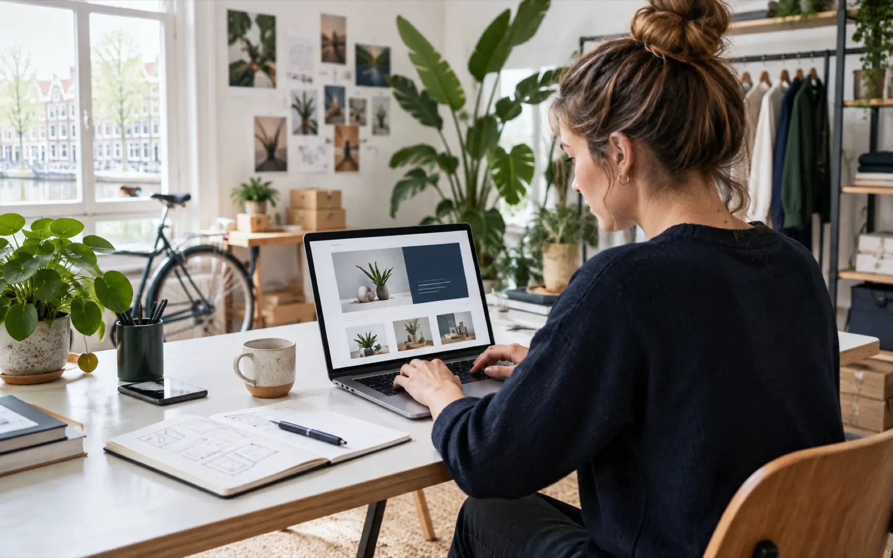 Ondernemer werkt aan een nieuwe website